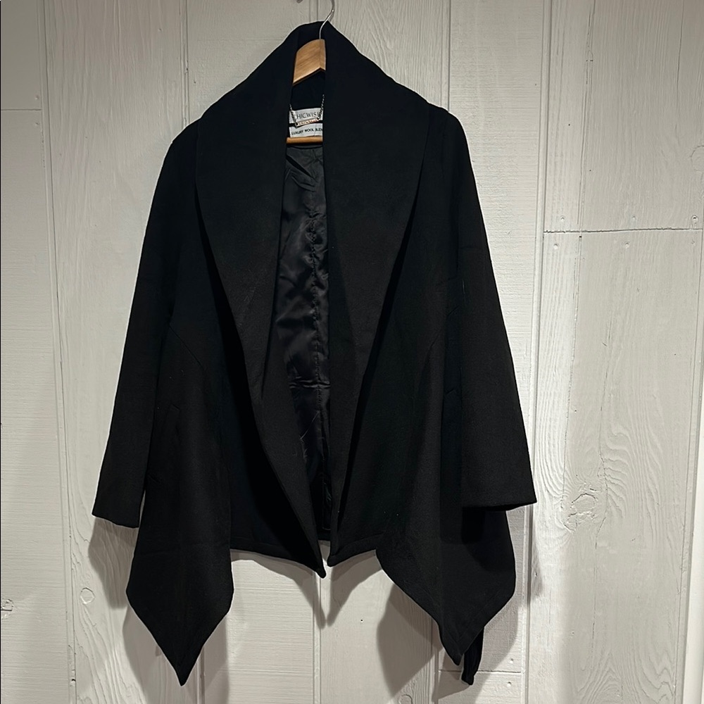 Chicwish Luxury Wool Blend Black Coat, M Medium